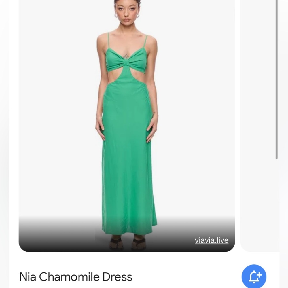 Anthropologie Green Sleeveless Cutout Midi Dress